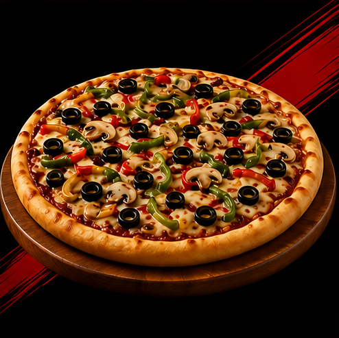 بيتزا خضروات وسط
